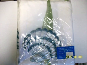 Embroidered Shower Curtain BY LORRAINE OF CHINA SEA SHELL BLUE - Picture 1 of 5
