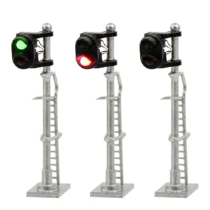 3pcs Model Railway N Scale 1:160 Track Signals 2-LEDs Green Red Block Lights - Picture 1 of 6