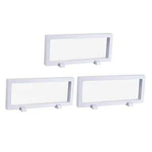 Floating Frame Display Holder Stand 3D Jewelry 9.06 x 3.54 x 0.79 inch White - Picture 1 of 6