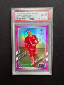2020-21 Topps Chrome UCL Jamal Musiala #81 Pink Refractor /175 Rookie RC PSA 10 - Bild 1 von 2