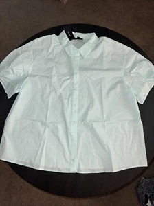 Alfani Women’s XXLarge Green Garden Oasis Blue Glass Top - Picture 1 of 4
