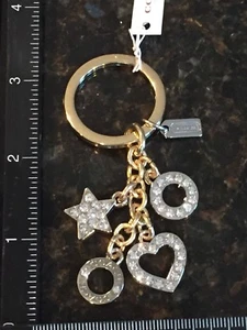 Portachiavi/portachiavi COACH stella, cuore e cerchi strass nuovo con etichetta - Foto 1 di 6
