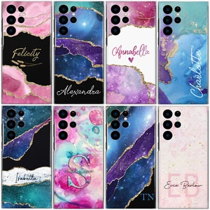 Personalised Initial Phone Case For Samsung Note20/J4/J6 Star Marble Hard Cover - Picture 1 of 19