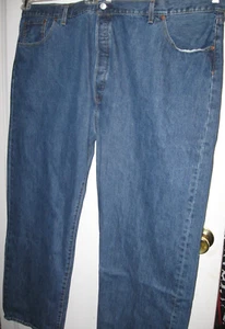 NEW men's Denim Blue LEVI'S 501 JEANS 52x32 100% Cotton - Picture 1 of 8