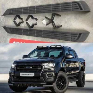 OE STYLE RUNNING BOARDS/ STEPS - ALL BLACK FOR DOUBLE CAB FORD RANGER T6 2012-22 - Picture 1 of 10