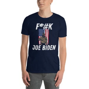 Maglietta F*#K Joe Biden F Joe Biden soldato e bandiera degli Stati Uniti - Foto 1 di 4