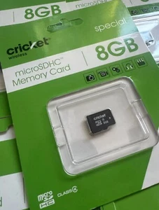 Cricket MicroSDHC 8GB Class 4 Memory Card NEW - Picture 1 of 4
