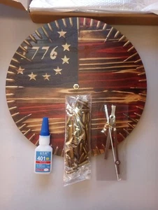 1776 American Flag Designed 12 Inch Wall Clock Craft Kit Gift New Fr Shipping - Picture 1 of 4