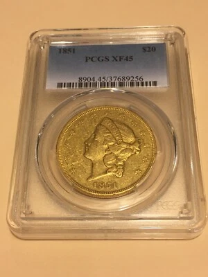 1851 XF45 PCGS Liberty Double Eagle $20 Gold Coin eyeclean good appeal - Image 1 of 4