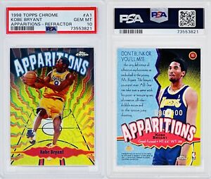 1998-99 Topps Chrome Kobe Bryant Apparitions Refractor #A1 90/100 PSA 10 Lakers