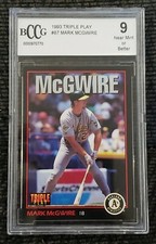 1993 Triple Play Mark McGwire #87 BCCG Graded 9 Near Mint