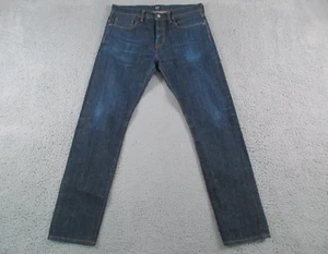 GAP Jeans Mens 32x30 Slim Blue Dark Wash Selvedge Denim Button Fly - Picture 1 of 17