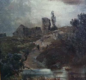 Rummelspacher Joseph 1852-1921 Berlin NOCTURNE Nachtstück Barbizon Stil ART - Bild 1 von 11