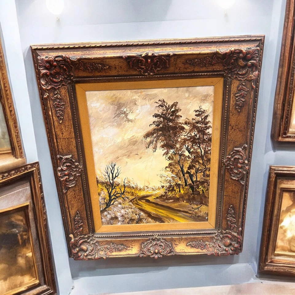 Antique Framed Original Oil Painting on Canvas Landscape signed - Image 1 of 1