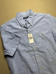 Polo Ralph Lauren Shirt Size L Large Mens blue Custom Fit Short Sleeve nwt - Picture 1 of 7