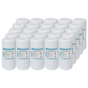 25 Pack 10" x 4.5" String Wound Sediment Water Filter for Big Blue 1/5/10 Micron - Picture 1 of 18