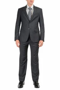 Etro 100% Wool Gray Striped Two Buttons Men's Suit Size 38 44 - Picture 1 of 9