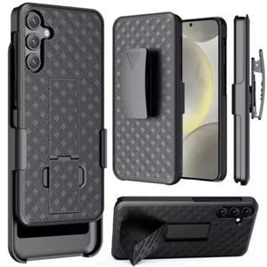 For Samsung S25/S24 Case 3in1 Belt-Clip Holster Stand Cover + Tempered Glass - Picture 1 of 5