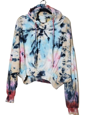 Young Fabulous & Broke Women's Medium Hoodie Sweatshirt Cotton Cropped Tie Dye - Image 1 of 4