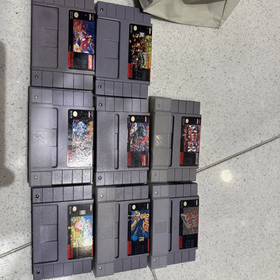 Лот товаров с игровыми картриджами Super Nintendo SNES - 9 классических названий - Изображение 1 из 3