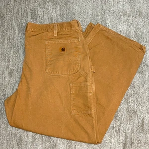 Pantalone da lavoro Carhartt Canvas B11 originale salopette fit uomo taglia 44x32 oro/marrone - Foto 1 di 18