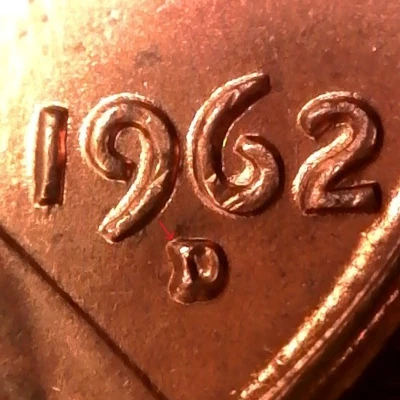 1962-D Lincoln Memorial Cent Penny - Re-punched Mintmark RPM Error Coin (e5768) - Image 1 of 3