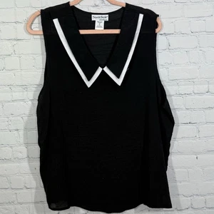 North Style Bluse Damen Größe 1X Minimalistisch Preppy Peter Pan Kragen Retro Y2K - Bild 1 von 10