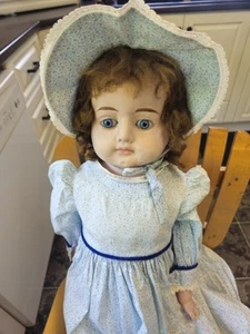 Antique Life-size Doll 32 Inches Wearing 2 Dif Dresses. Straw In Legs - Picture 1 of 3