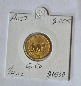 2005 1/4oz (ounce) Gold Bullion Australian Kangaroo Coin Perth Mint 9999 - Picture 1 of 3