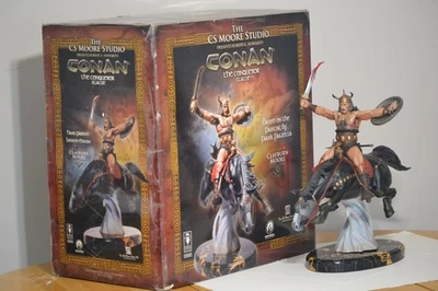 ESTATUA DE FRANK FRAZETTA CONAN EL CONQUISTADOR C.S. MOORE NUEVO SOLO 1500 FUNDIDO Foto 1 de 4