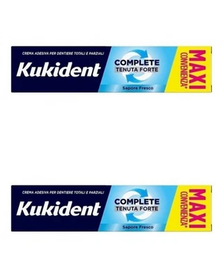 Kukident Creme Adesive per Dentiera Complete Plus Tenuta Forte (2tubi da 70 g)