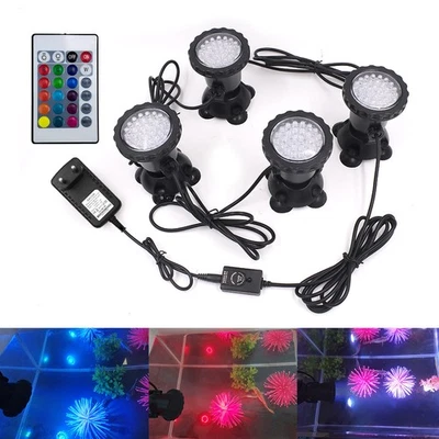 12V RGB Unterwasserstrahler IP68 Wasserdichter LED Fluter für Pool Teich Lampe - Bild 1 von 4