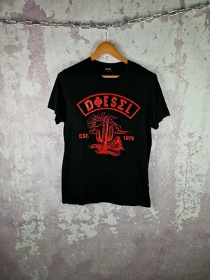 Винтажная мужская роскошная футболка Diesel Y2K с большим логотипом Streetwrar черная размер L - Изображение 1 из 4