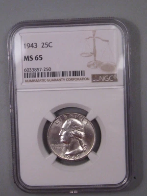 BU Gem 1943 Silver Washington Quarter NGC MS65. #28 - Image 1 of 4