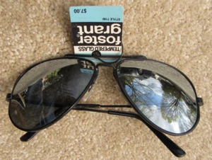 Foster Grant Vintage #7160 Sonnenbrille mit Etikett New Old Stock Pilotenbrille schwarzes Gestell - Bild 1 von 12