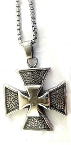 RELIGIÖSE BLEIFREI EDELSTAHL 22" BIKER HALSKETTE KETTE KREUZ ANHÄNGER -OA52 - Bild 1 von 1