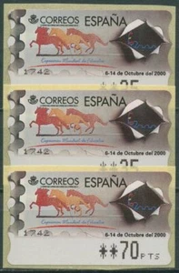 Spanien 1999 Automatenmarken ESPANA Pferde 3 Wertstufen ATM 36 postfrisch - Bild 1 von 1