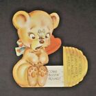 Vintage Die-Cut Foldable Standing Valentine Anthropomorphic Teddy Bear with Bee