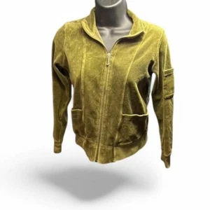 Y2K Juicy Couture green zip up jacket hoodie Kids size 12 - Picture 1 of 8