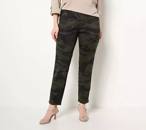 Pantaloni alla caviglia Susan Graver Ponte gamba sottile oliva 2X nuovi - Foto 1 di 1