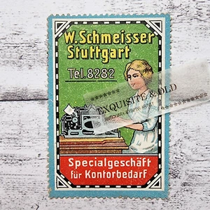Schmeisser Stuttgart Specialgeschäft Kontorbedarf Schreibmaschine Reklamemarke - Bild 1 von 2