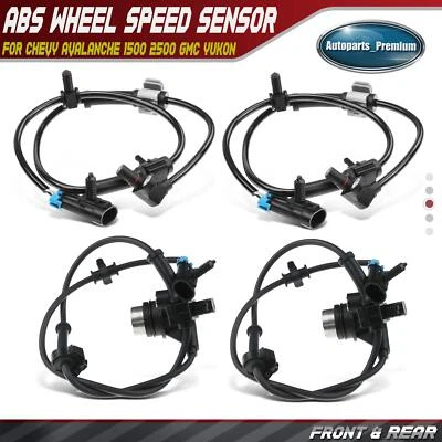 4x Front & Rear ABS Wheel Speed Sensors for Chevy Avalanche 1500 2500 GMC Yukon - Image 1 of 4