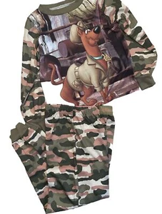 SCOOBY-DOO boys PAJAMAS Long Sleeve Camo Size 8 Preowned Excellent cond - Picture 1 of 4