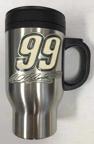 Carl Edwards #99 NASCAR Tumbler 16oz Pewter Logo Stainless Travel Thermal Mug Cover