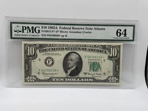 1963-A $10 Federal Reserve Star Note PMG 64 - Picture 1 of 10
