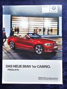 BMW 1er Cabrio Preisliste 3.2011  Modelle: 118i 120i 125i 135i 118d 120d 123d - Picture 1 of 2