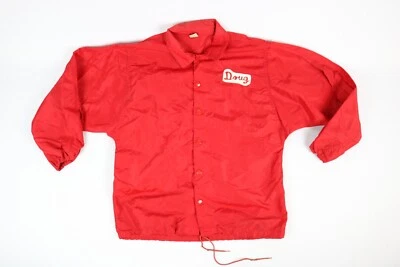 Boys Vintage 60s 70s Russell Southern Red Snap Button Windbreaker Jacket L USA - Image 1 of 4