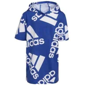 Adidas Love Hoodie Tee Youth Size Medium 14/16 Blue & White - Picture 1 of 1