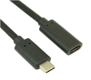 3Ft USB 3.2 Gen 2 Type-C Male to Female EXTENSION Cable  10 Gbps Black