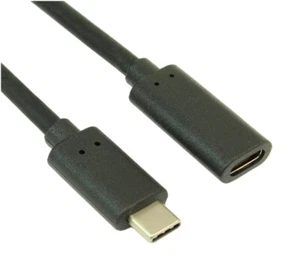 3Ft USB 3.2 Gen 2 Type-C Male to Female EXTENSION Cable 10 Gbps Black - Picture 1 of 3